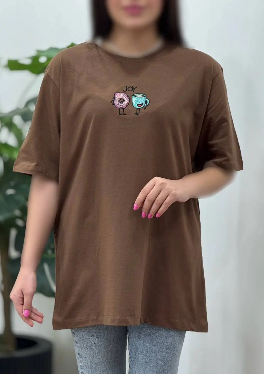 تیشرت زنانه گلدوزی دونات